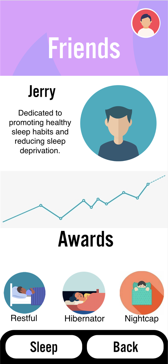 Deep Sleep friends awards screen